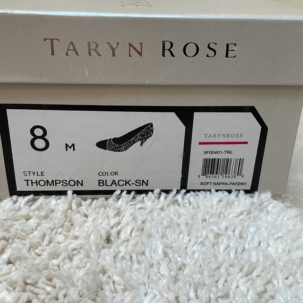 TARYN ROSE BLACK LEATHER PUMPS - Picture 9 of 10